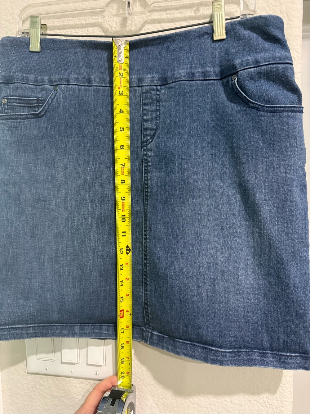 S. C. & Co. Stretch Denim Mini Skirt - Blue L - Picture 3 of 13